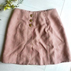 alexa chung patterned green and pink skirt